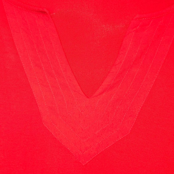 Vibrant Red 3/4 Sleeved Blouse by Cable & Gauge - Picture 6 of 9